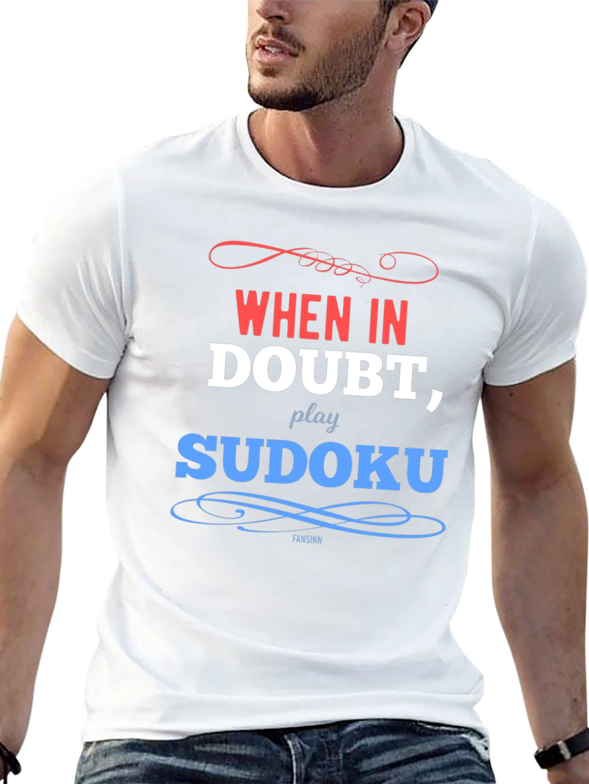 When In Doubt Play Sudoku Black T-Shirt