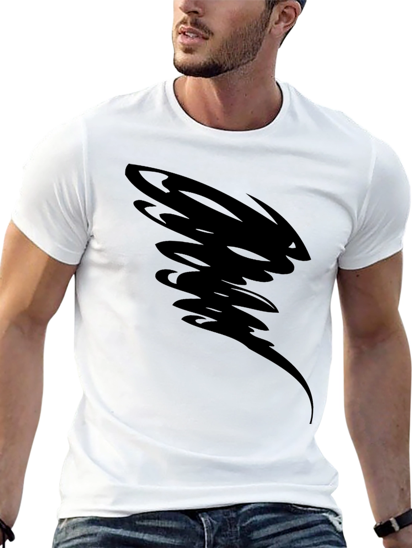 Mens Black Tornado Graphic Tee - Casual Style