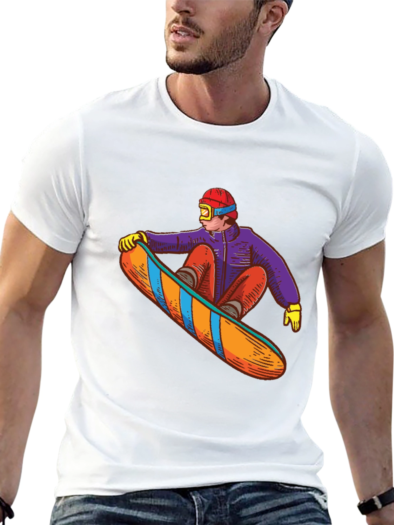 Snowboarder Graphic Tee - Stylish Black T-Shirt