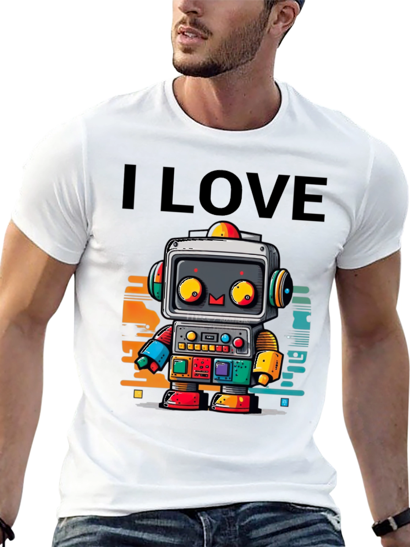I Love Robots Graphic T-Shirt