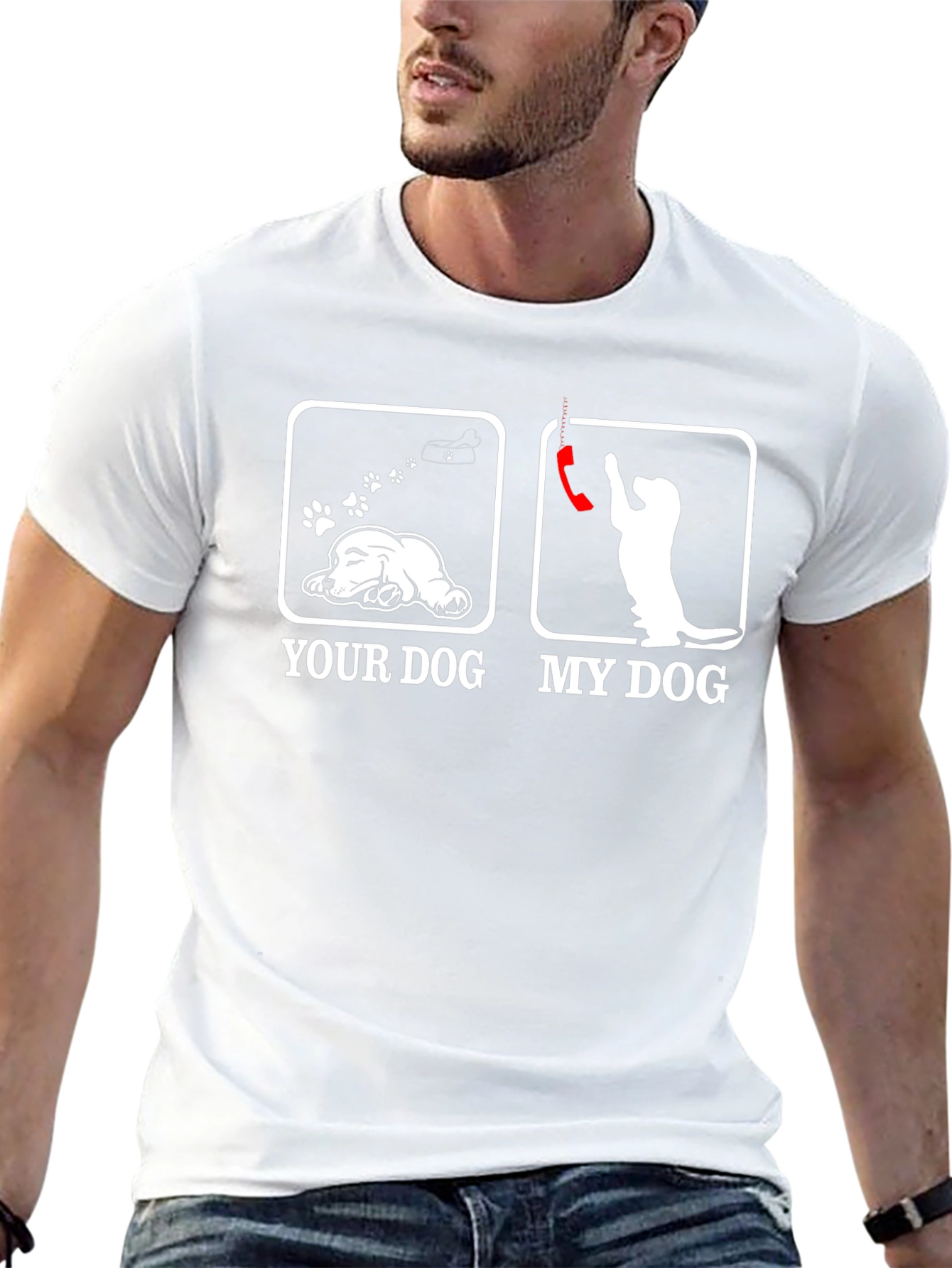 Humorous Your Dog vs. My Dog Graphic T-Shirt