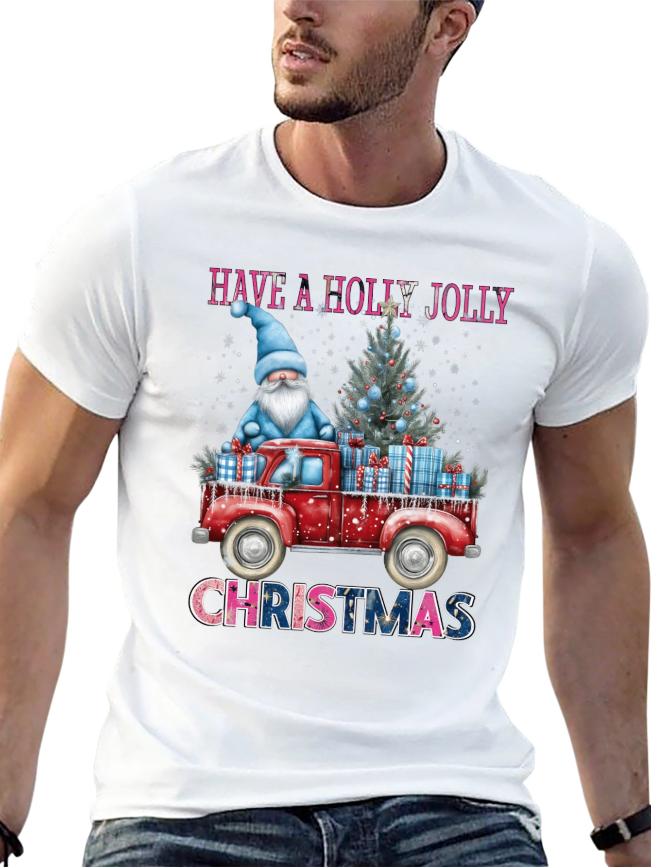 Holly Jolly Christmas T-Shirt - Gnome Truck