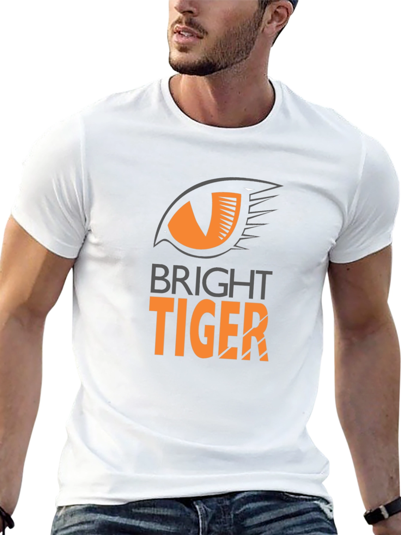 Bright Tiger Graphic Tee - Black Cotton Blend