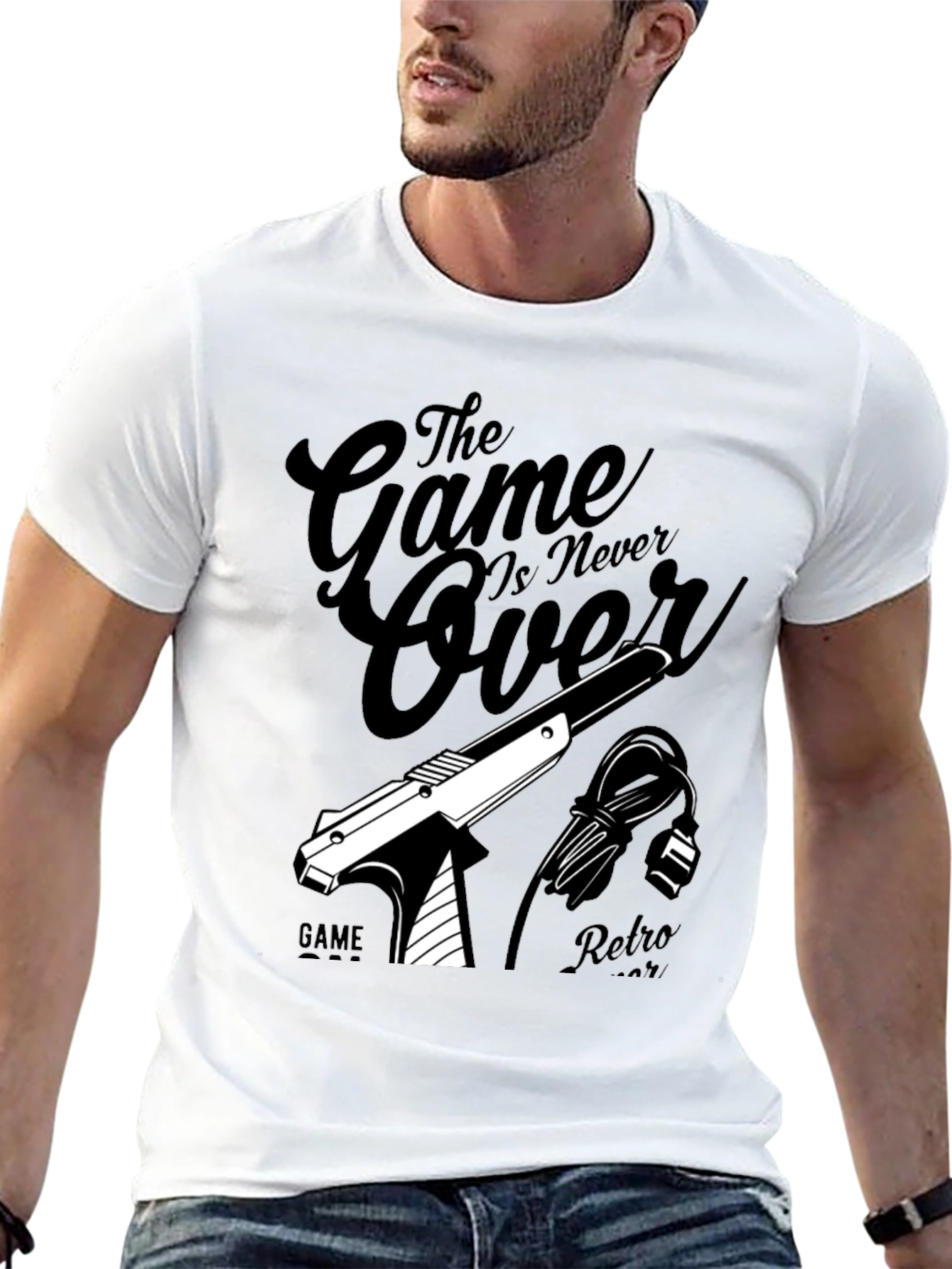 Retro Game Over Black Graphic Tee