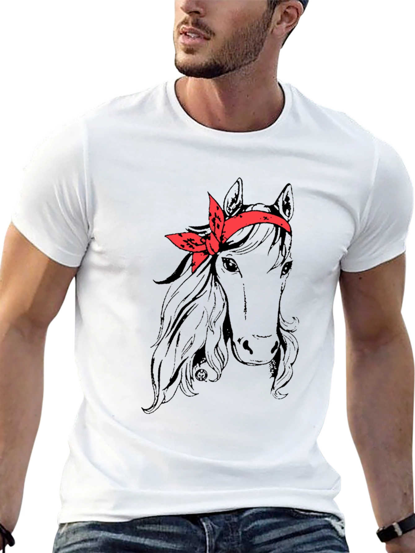 Horse with Bandana Graphic Tee
