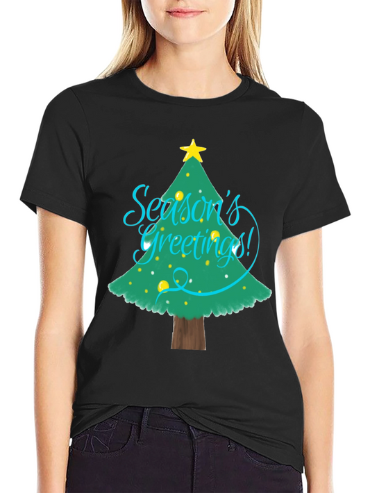 Christmas Seasons Greetings Tree Graphic T-Shirt
