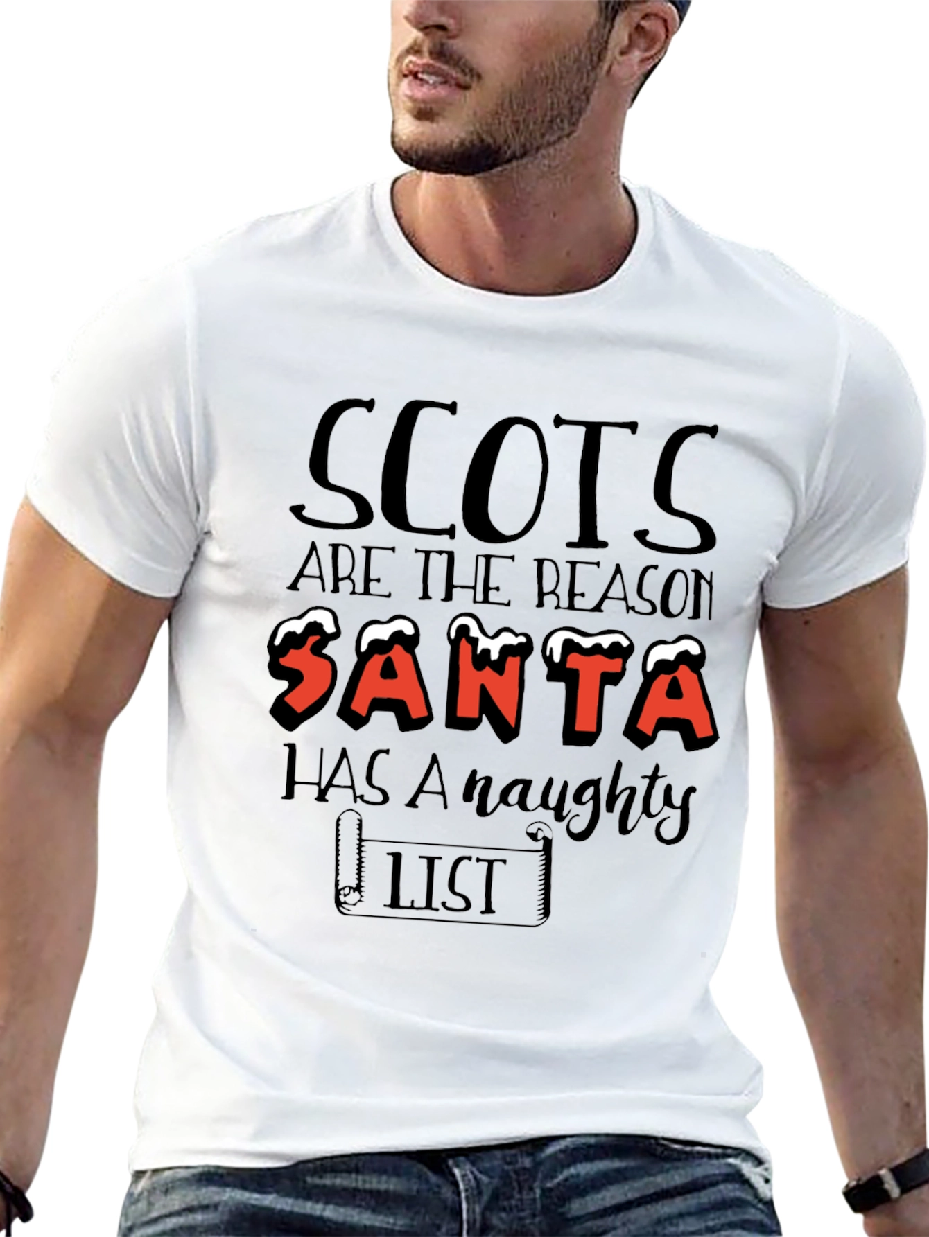 Naughty Scots Santa List T-Shirt