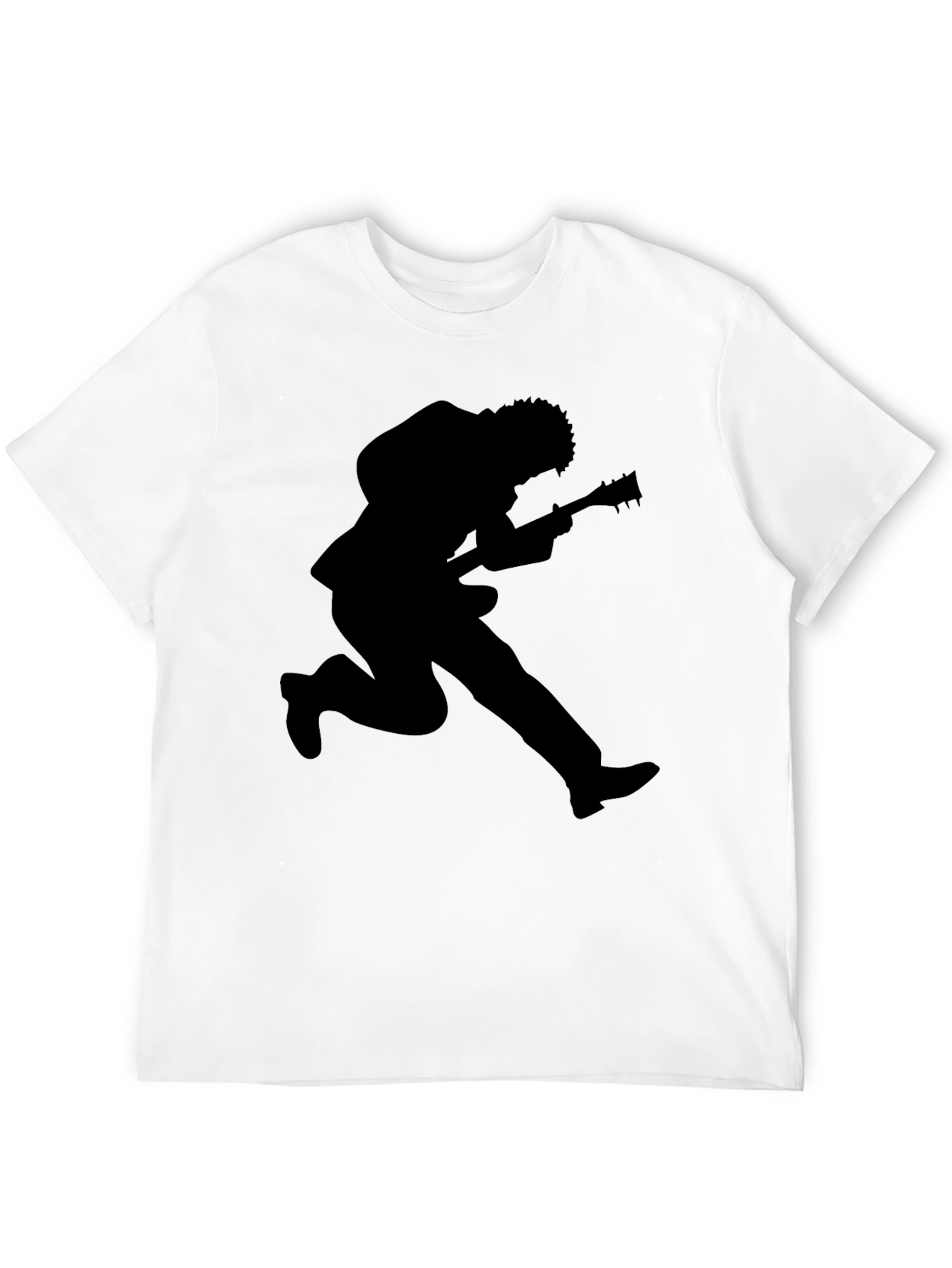 Rock Star Guitarist Silhouette Black T-Shirt