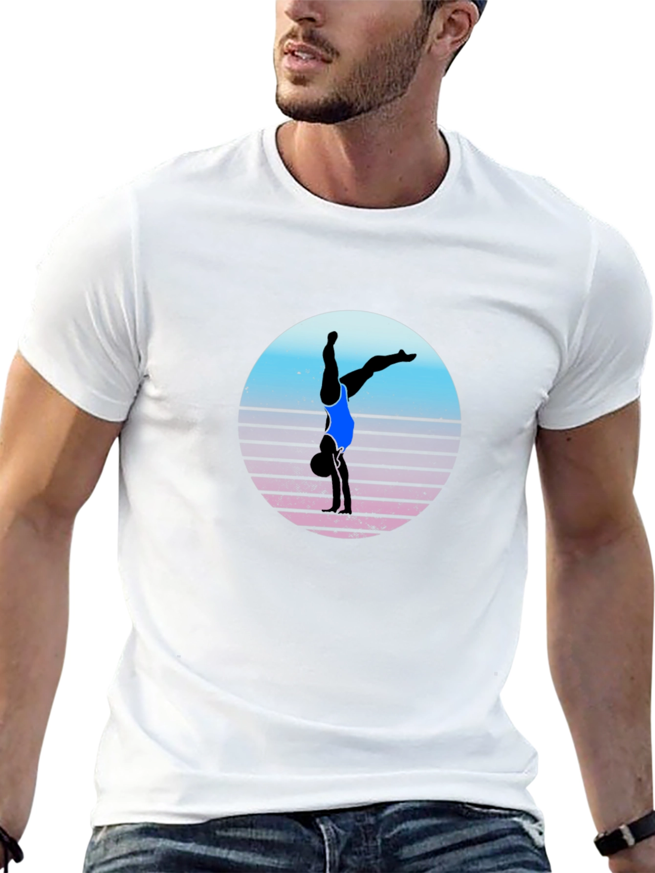 Retro Gymnast Black T-Shirt