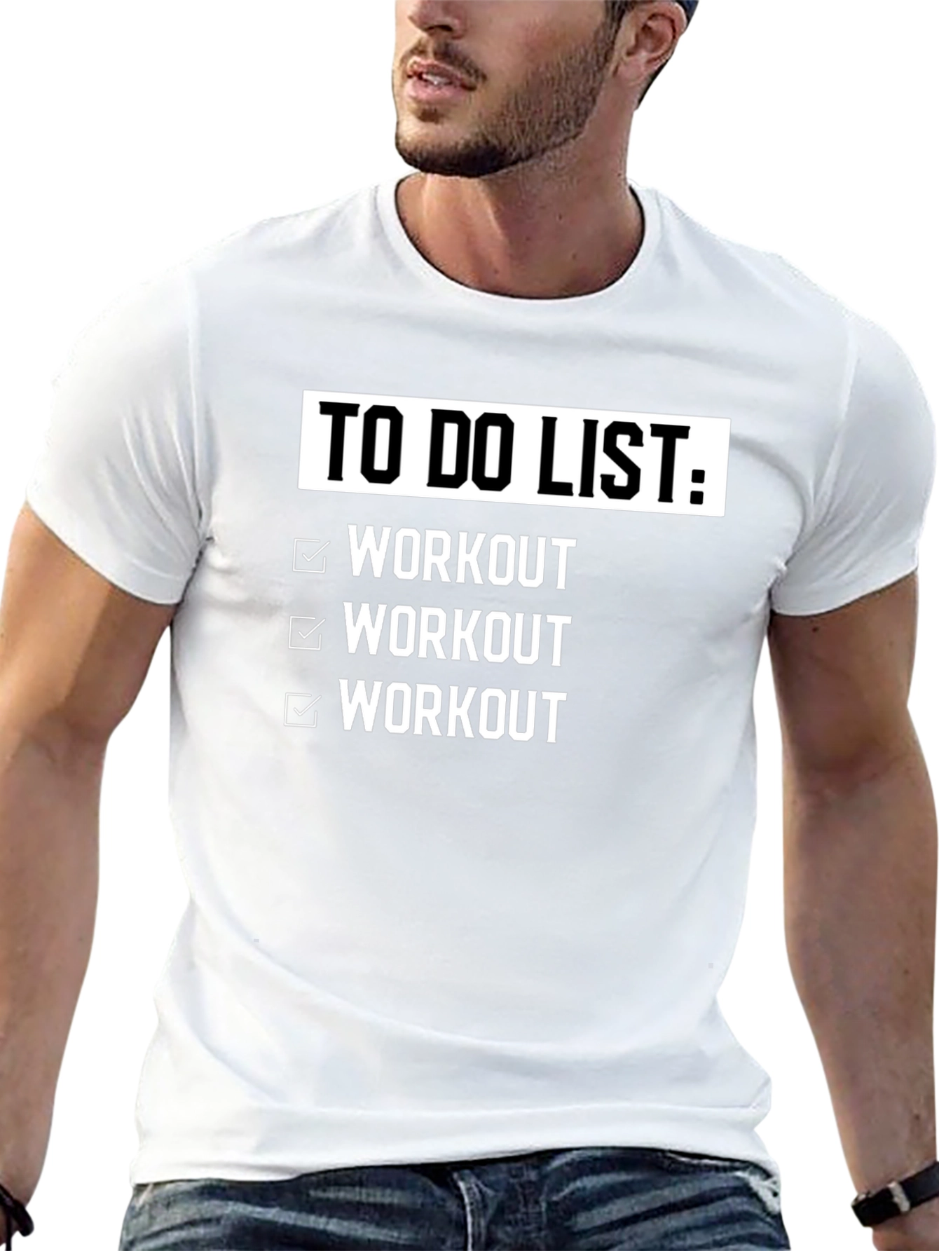 Workout Checklist Black Graphic T-Shirt
