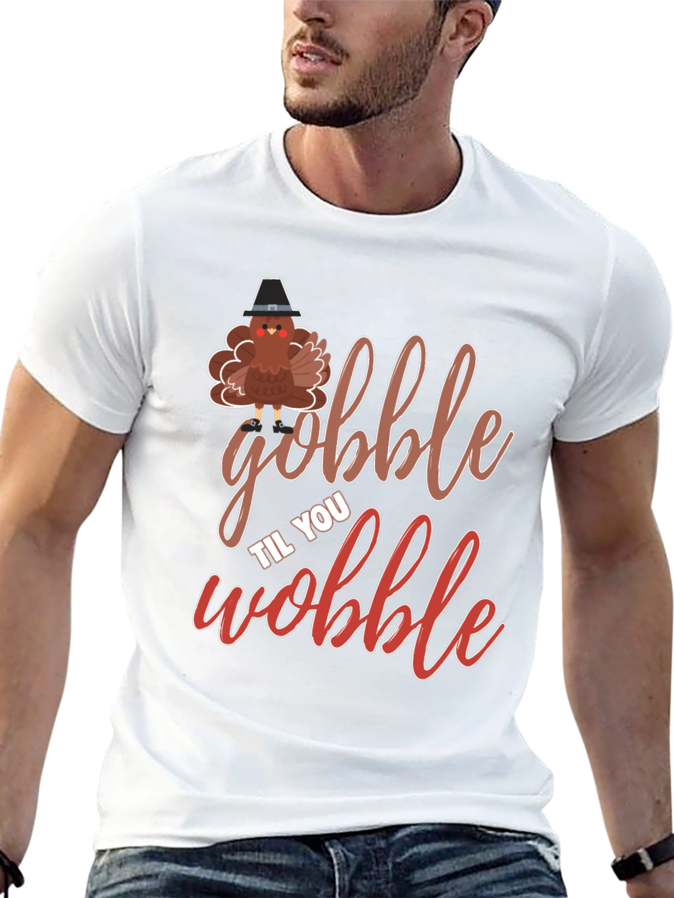 Gobble Til You Wobble Thanksgiving T-Shirt