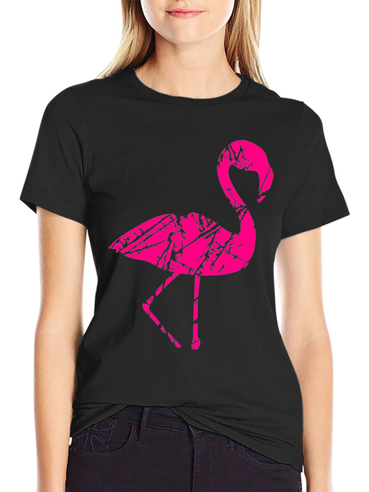 Mens Black Flamingo Graphic T-Shirt
