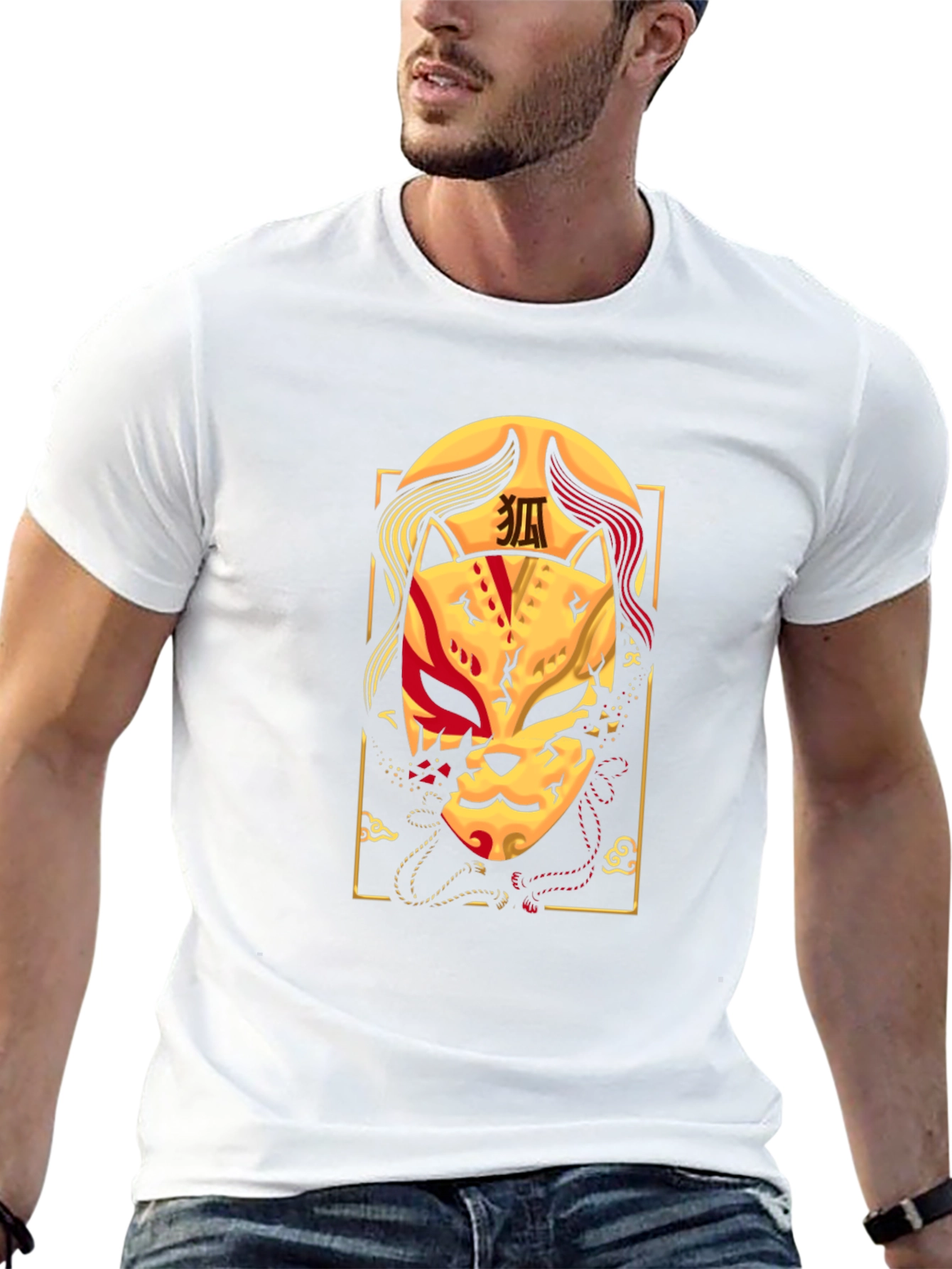 Japanese Kitsune Mask T-Shirt - Unique Graphic Tee