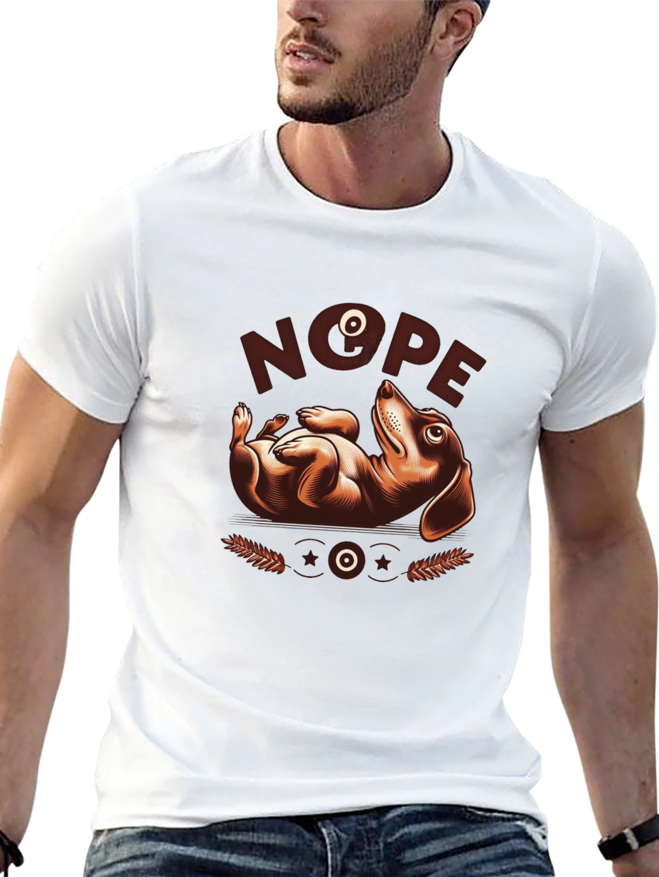 Nope Dachshund Graphic Tee - Funny Dog Lover Shirt