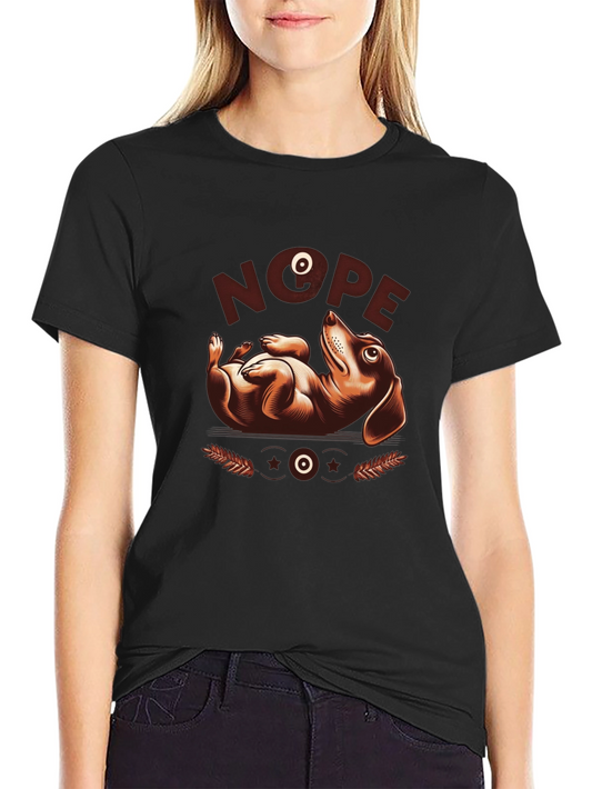 Nope Dachshund Graphic Tee - Funny Dog Lover Shirt