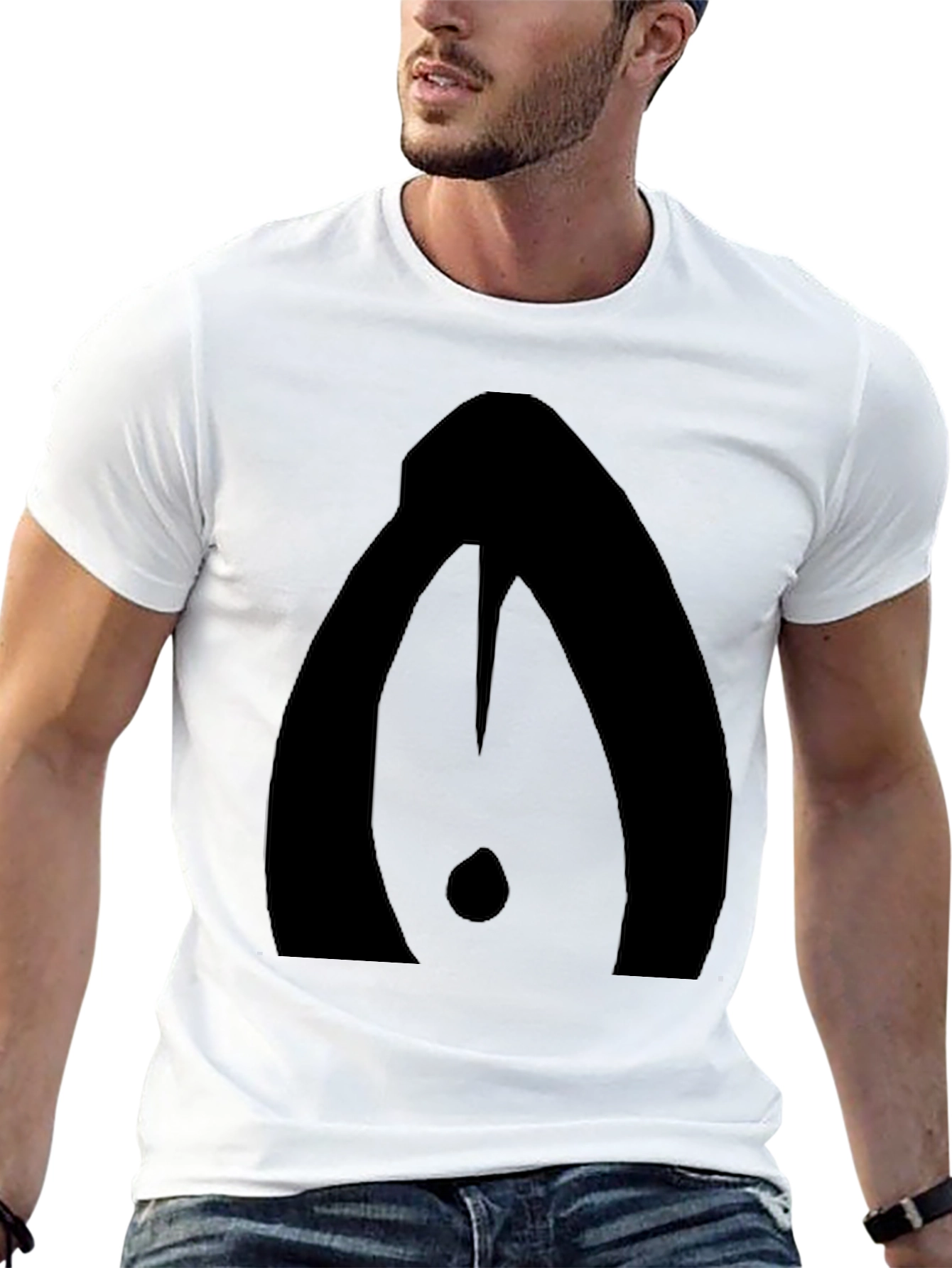 Modern Abstract Graphic Print Black T-Shirt