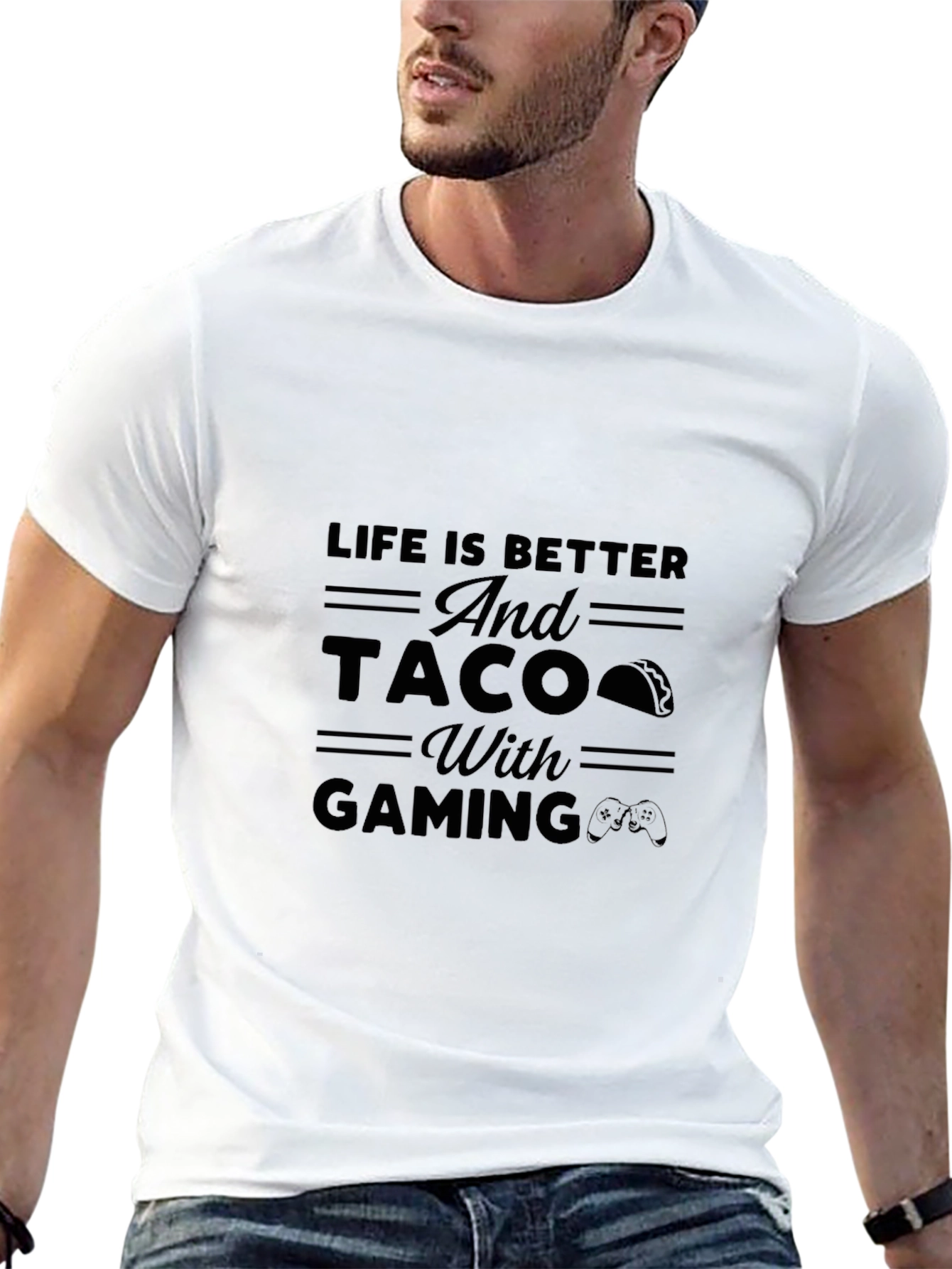 Life is Better Taco Gaming Black T-Shirt