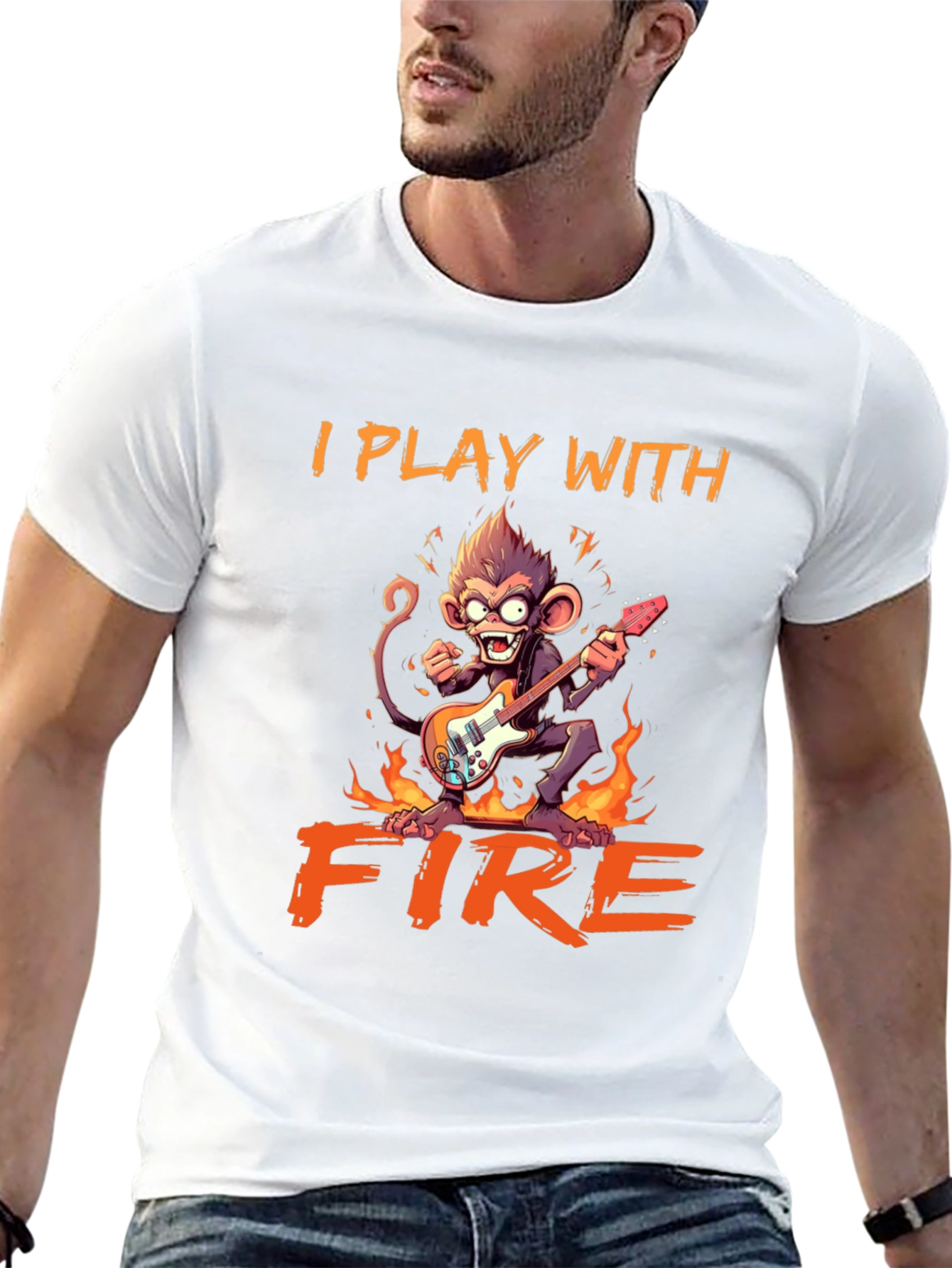 I Play With Fire Monkey Graphic Tee