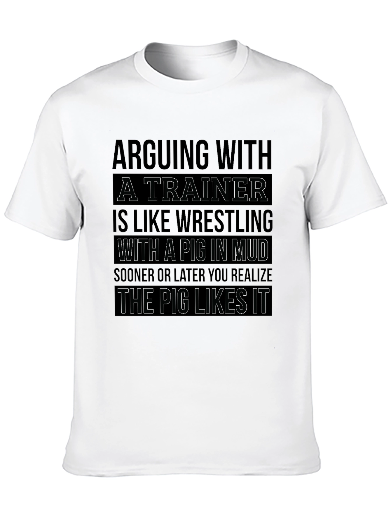 Trainer Wrestling Pig Mud Funny Graphic T-Shirt