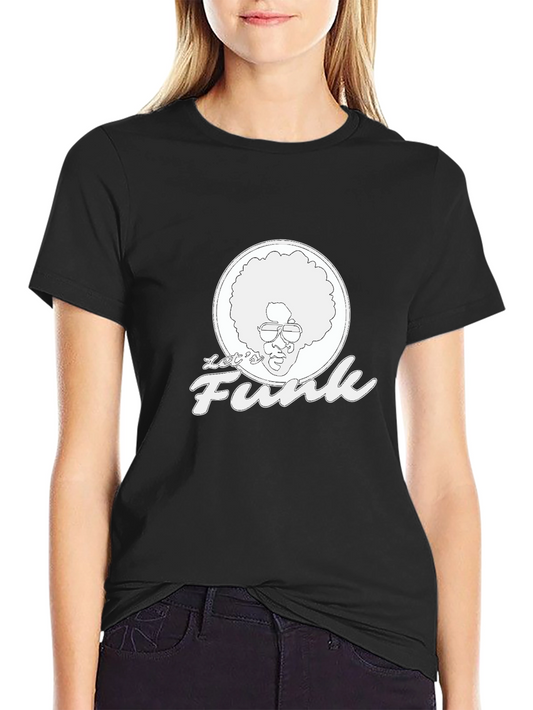 Retro Funk Graphic Tee - Black Cotton T-Shirt