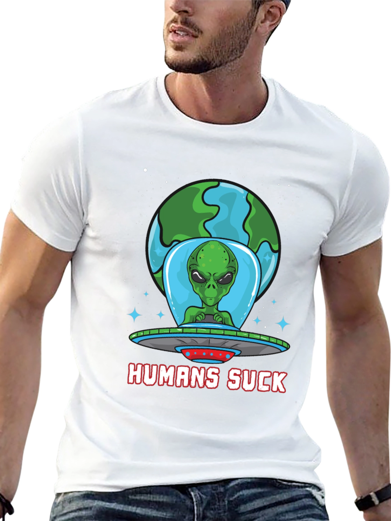 Humans Suck Alien Graphic Tee