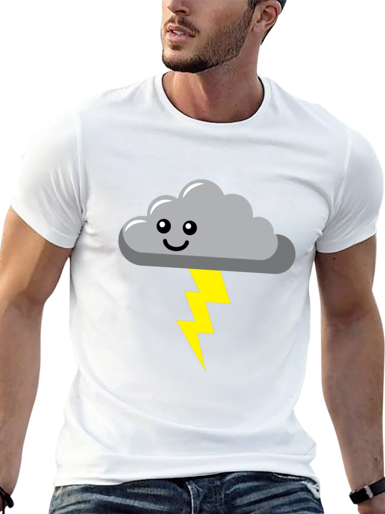 Funny Weather Cloud & Lightning Bolt Graphic Tee