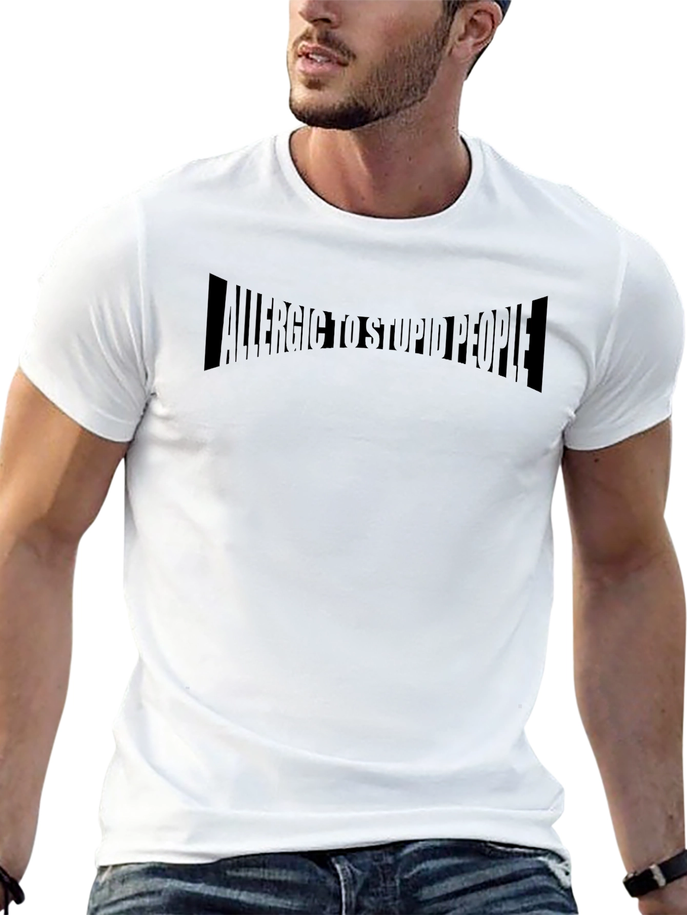 Allergic to Stupid People Black T-Shirt