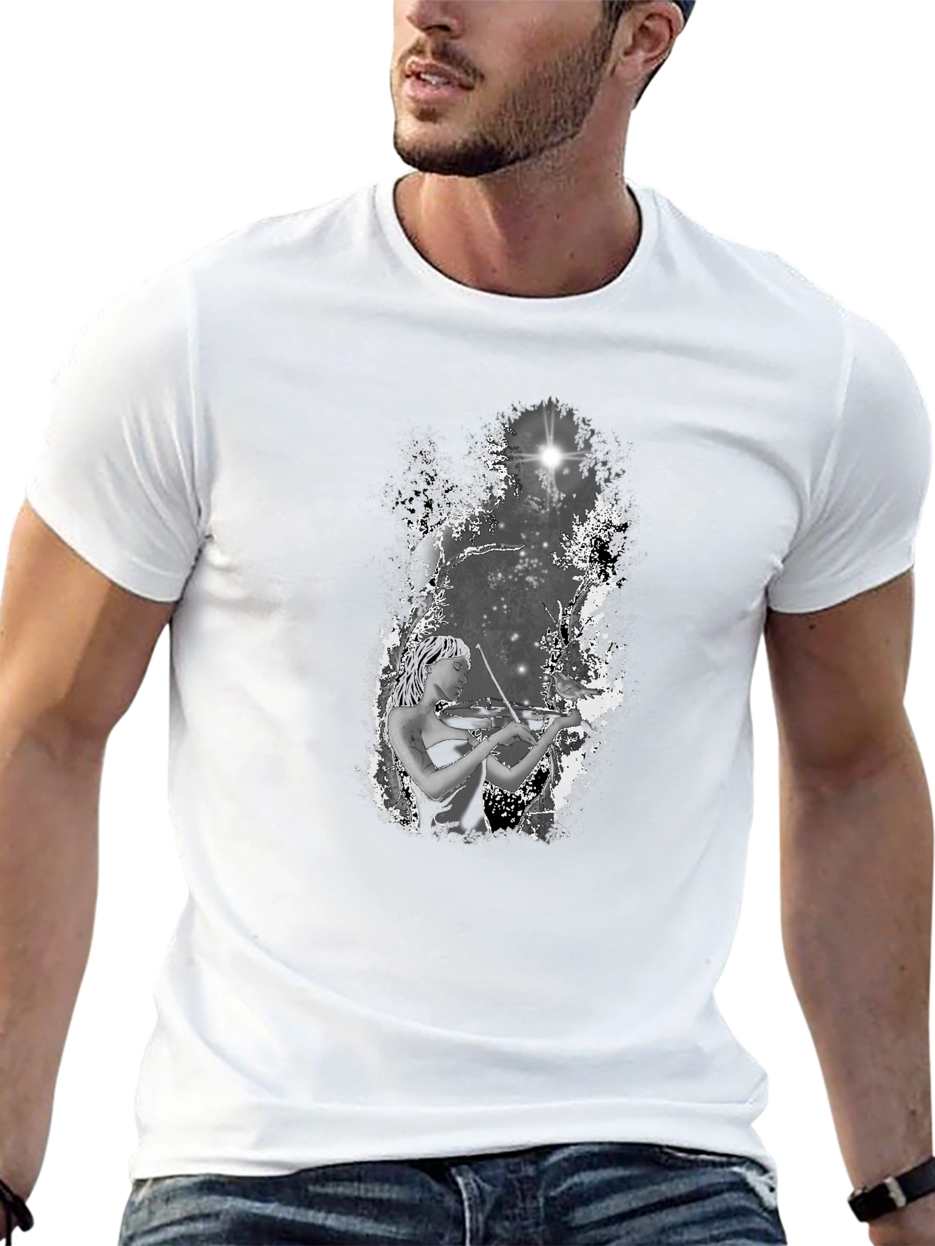 Mystic Violinist Graphic Tee - Black