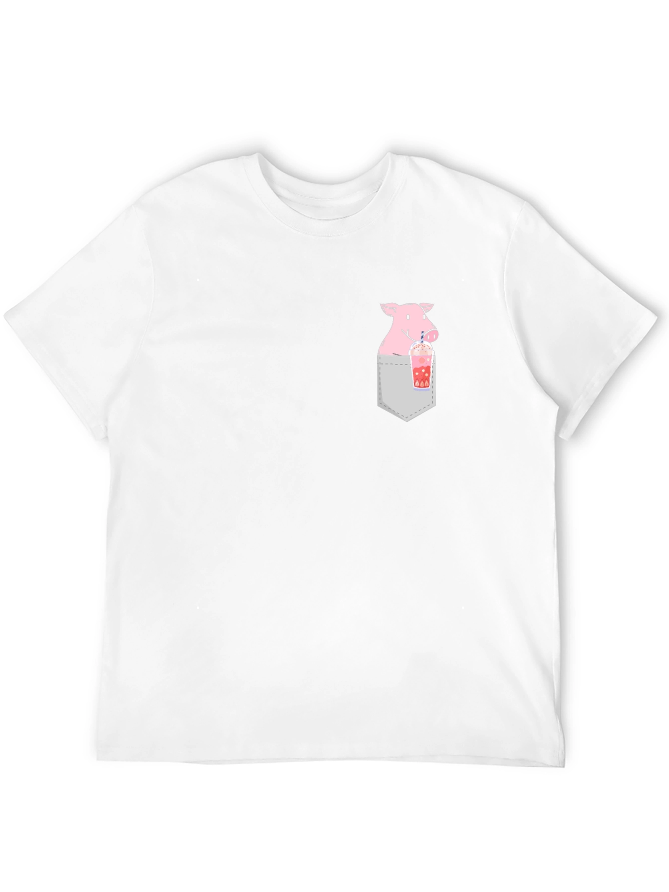 Pig Boba Pocket Tee - Cute Graphic T-Shirt