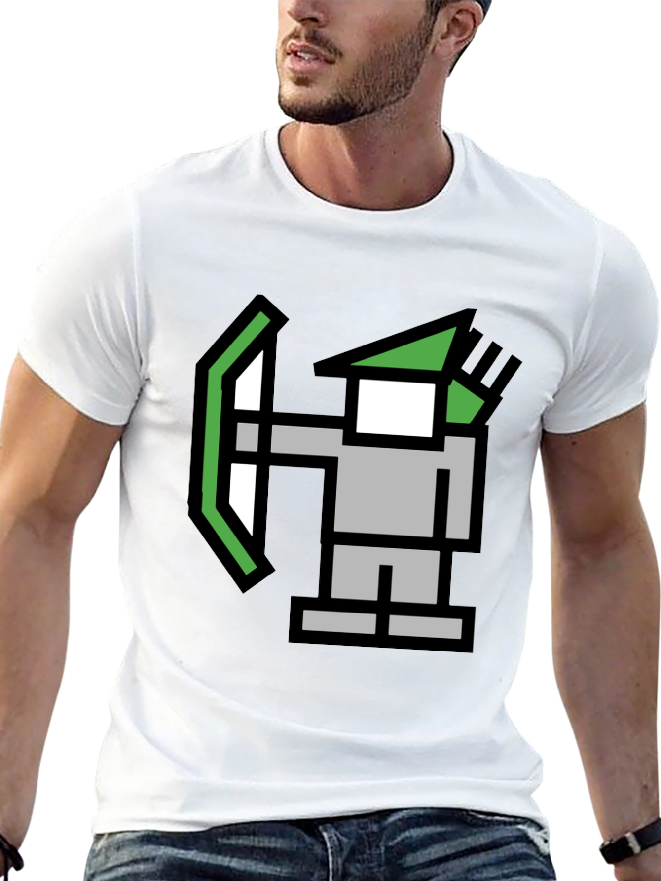 Pixel Archer Black Tee - Retro Gaming Style