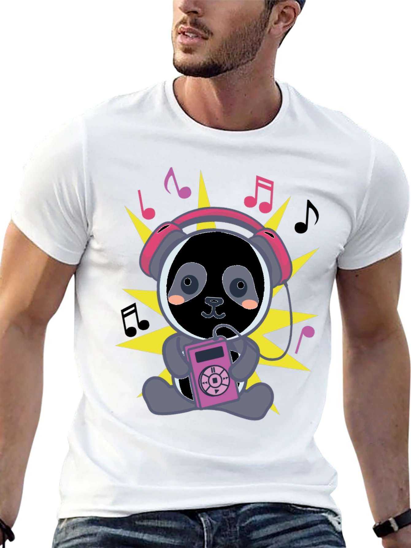 Panda DJ Black T-Shirt