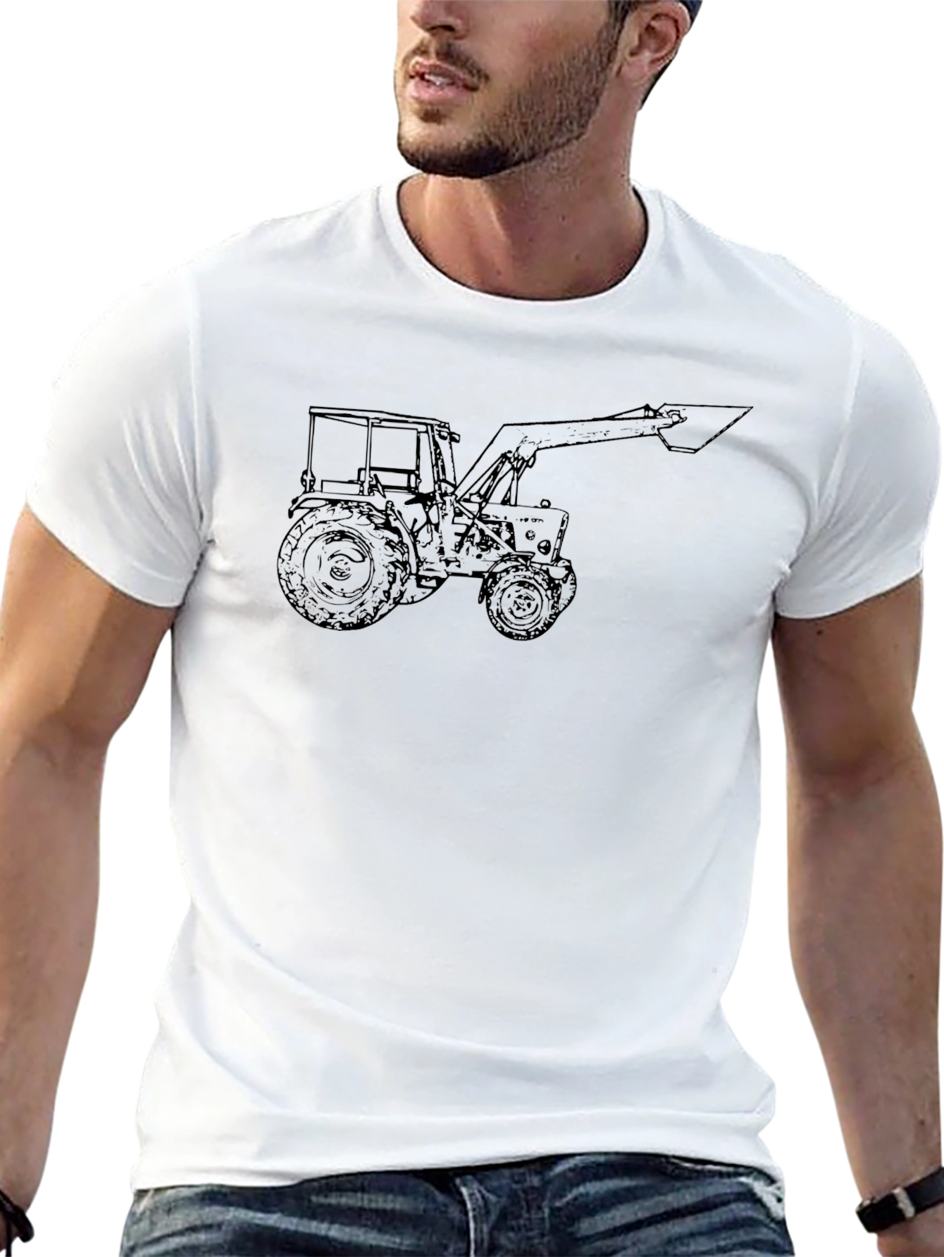 Tractor Graphic Tee - Black Cotton