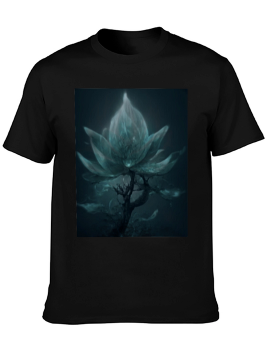 Mystic Bloom Graphic Tee - Dark Fantasy Style