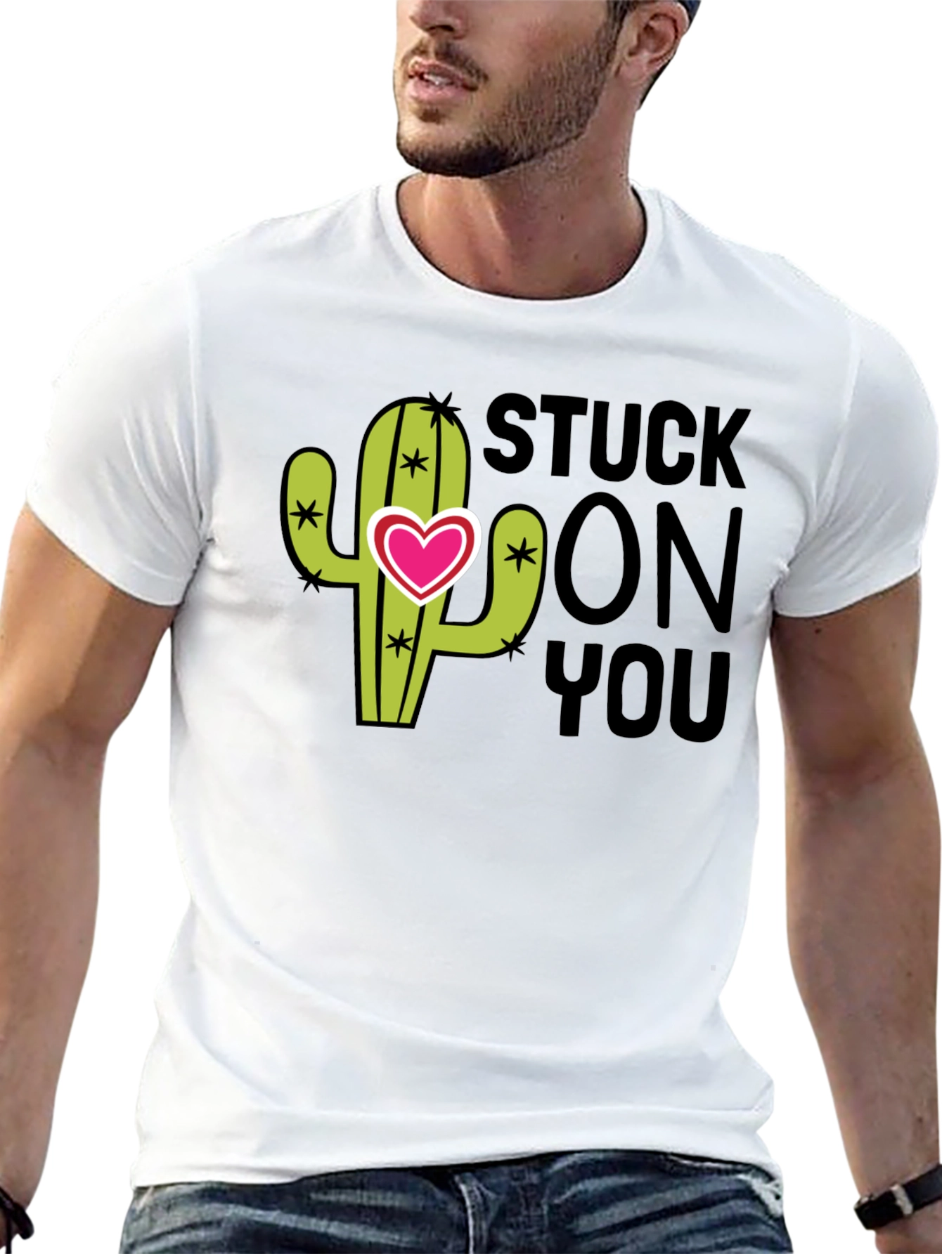 Stuck On You Valentines Day Cactus T-Shirt