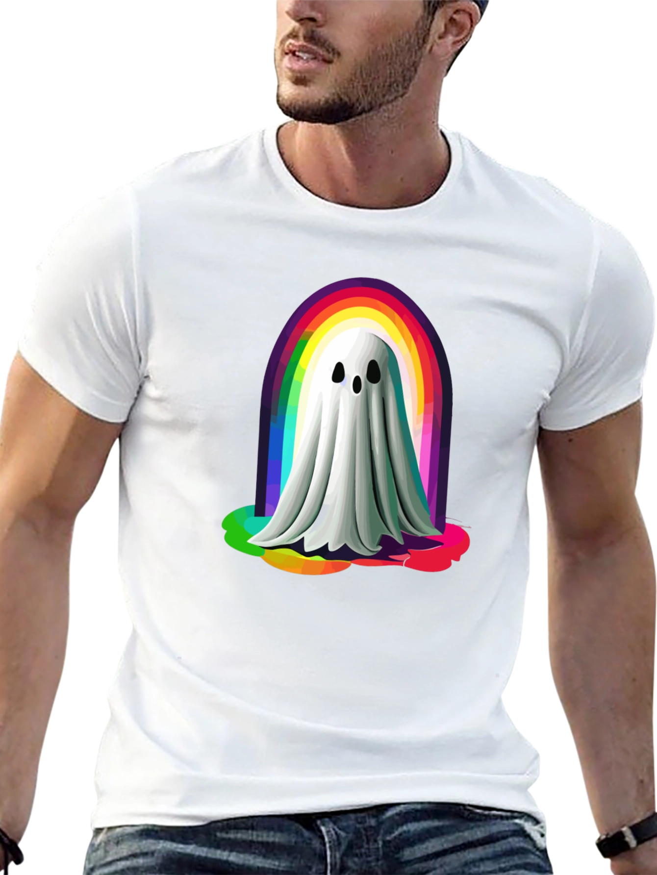 Rainbow Ghost Graphic Tee