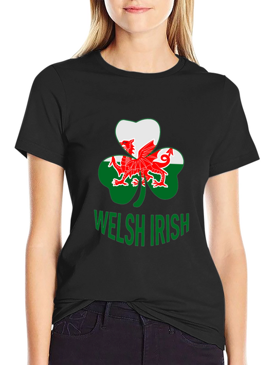 Welsh Irish T-Shirt Shamrock Dragon Tee