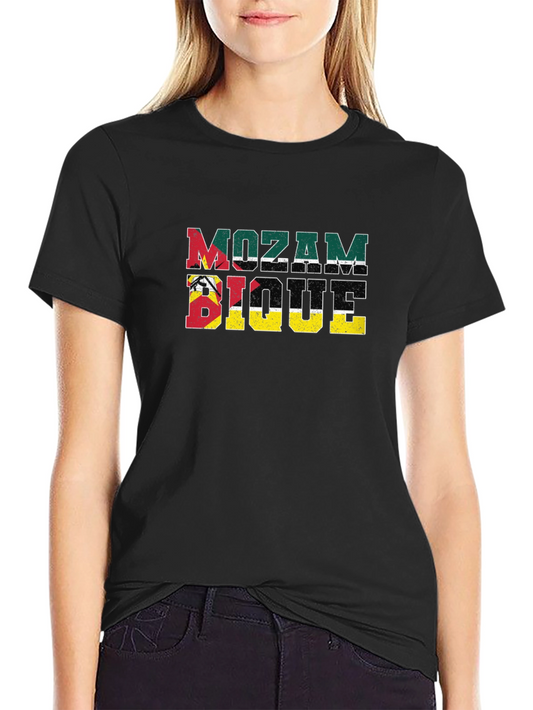 Mozambique Flag T-Shirt Distressed Design