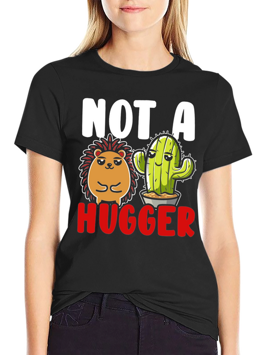 Not A Hugger T-Shirt - Hedgehog & Cactus