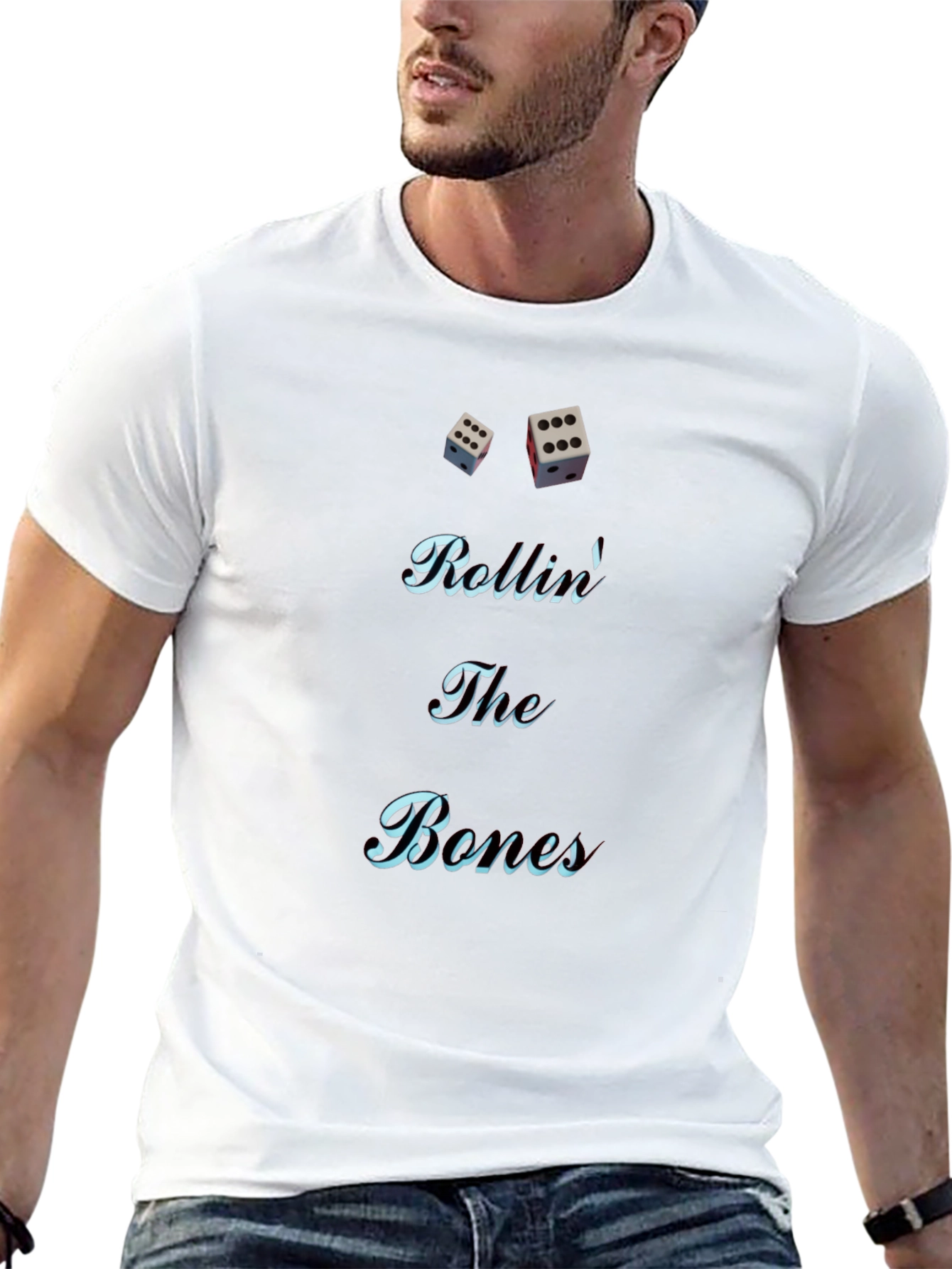 Rolling The Bones Graphic Tee - Black Cotton Blend