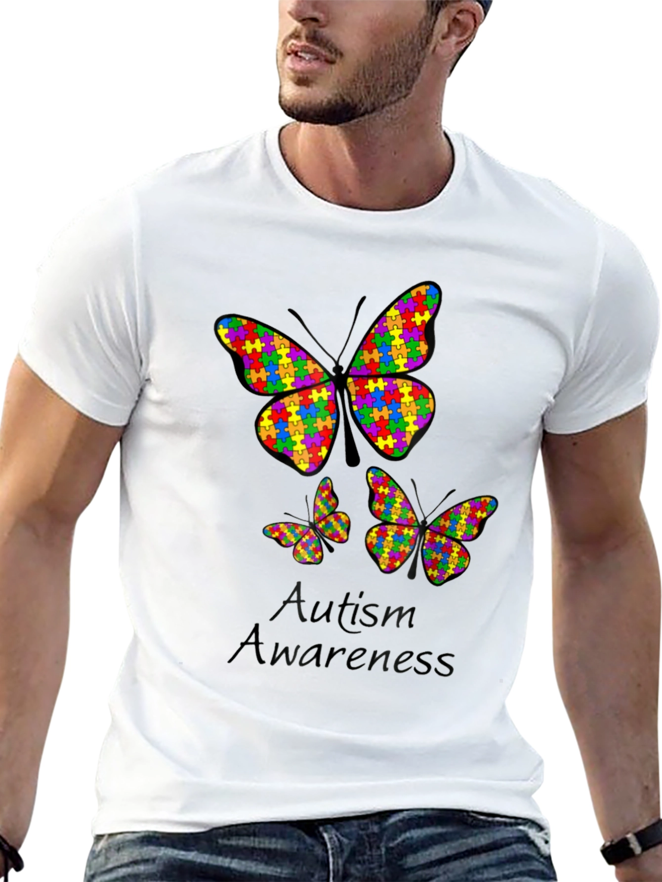 Autism Awareness Butterfly Puzzle Piece T-Shirt