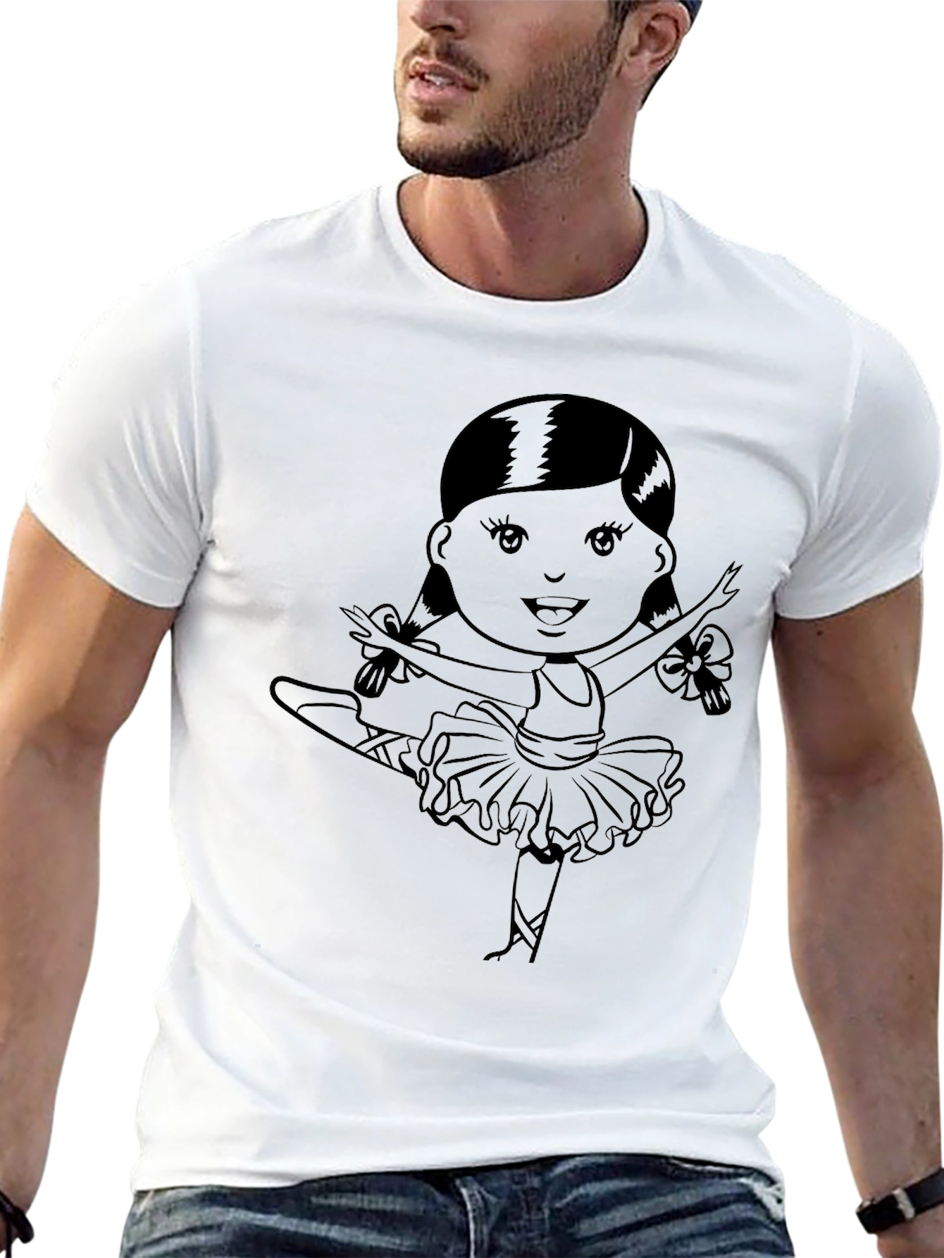 Ballerina Graphic T-Shirt | Black Cotton Tee