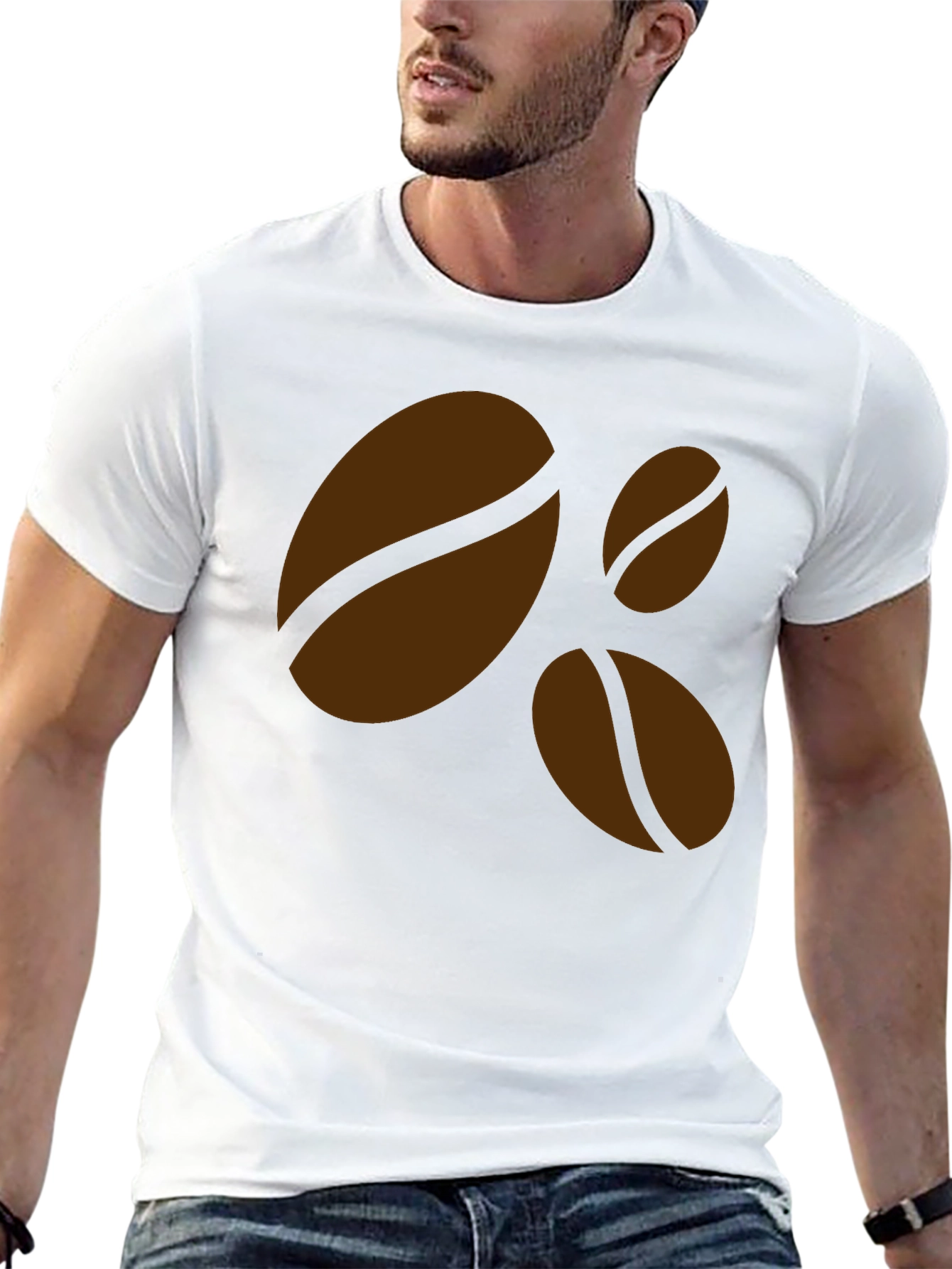 Coffee Bean Graphic Black T-Shirt - Casual Style