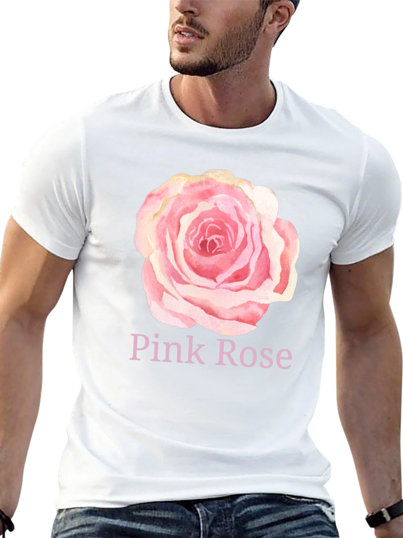 Pink Rose Graphic T-Shirt - Stylish Casual Wear