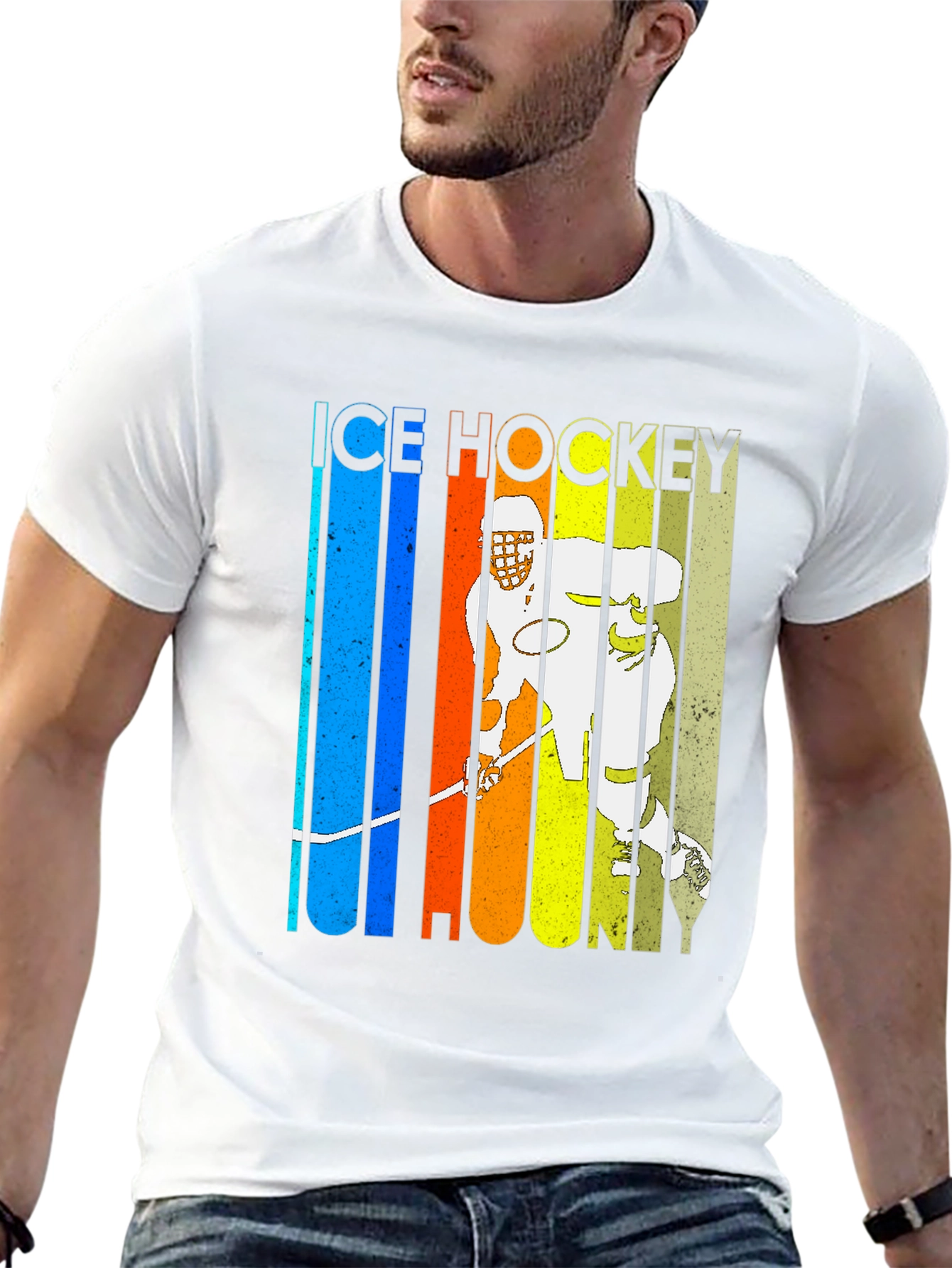 Retro Ice Hockey Player T-Shirt