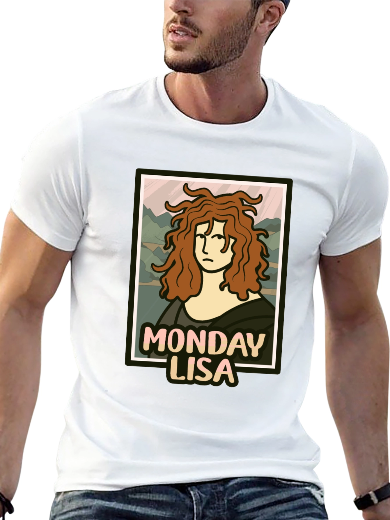 Monday Lisa T-Shirt Funny Mona Lisa Graphic Tee