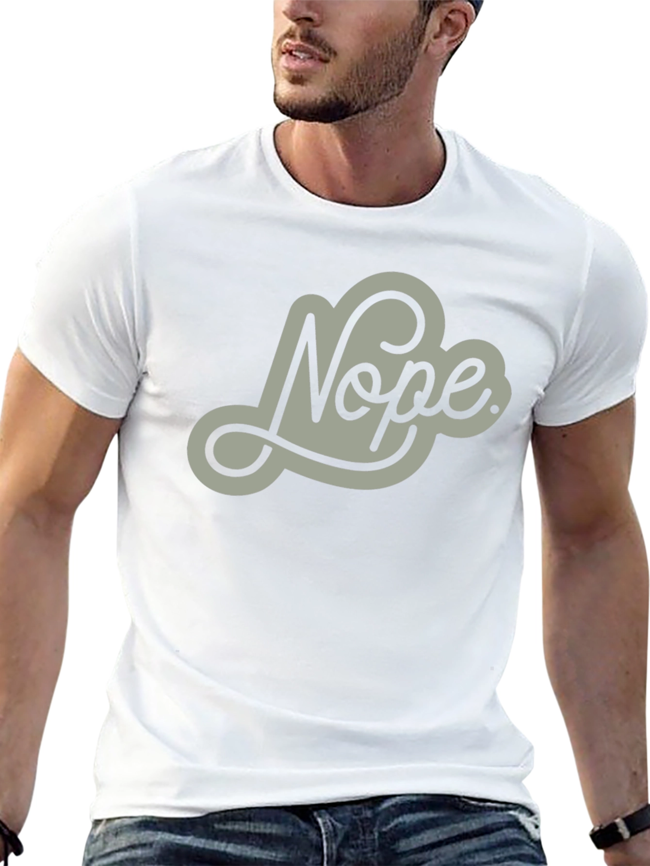 Nope Graphic Tee - Mens Casual Crew Neck T-Shirt