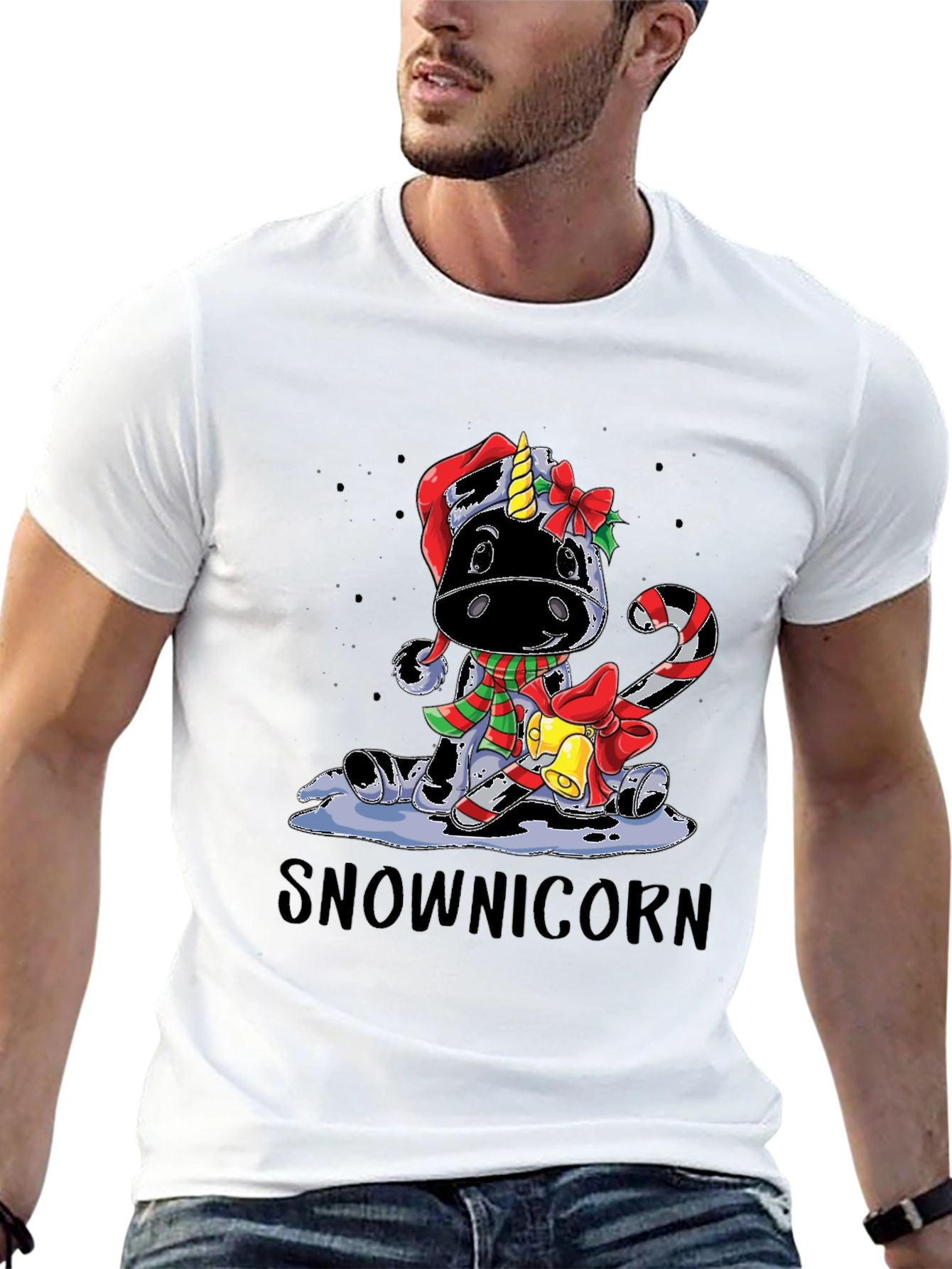 Snownicorn Christmas Graphic Tee