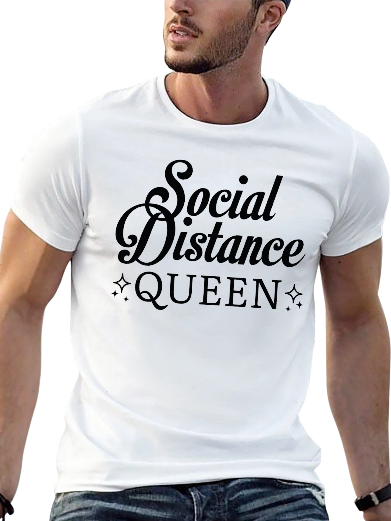 Social Distance Queen Graphic Tee - Black