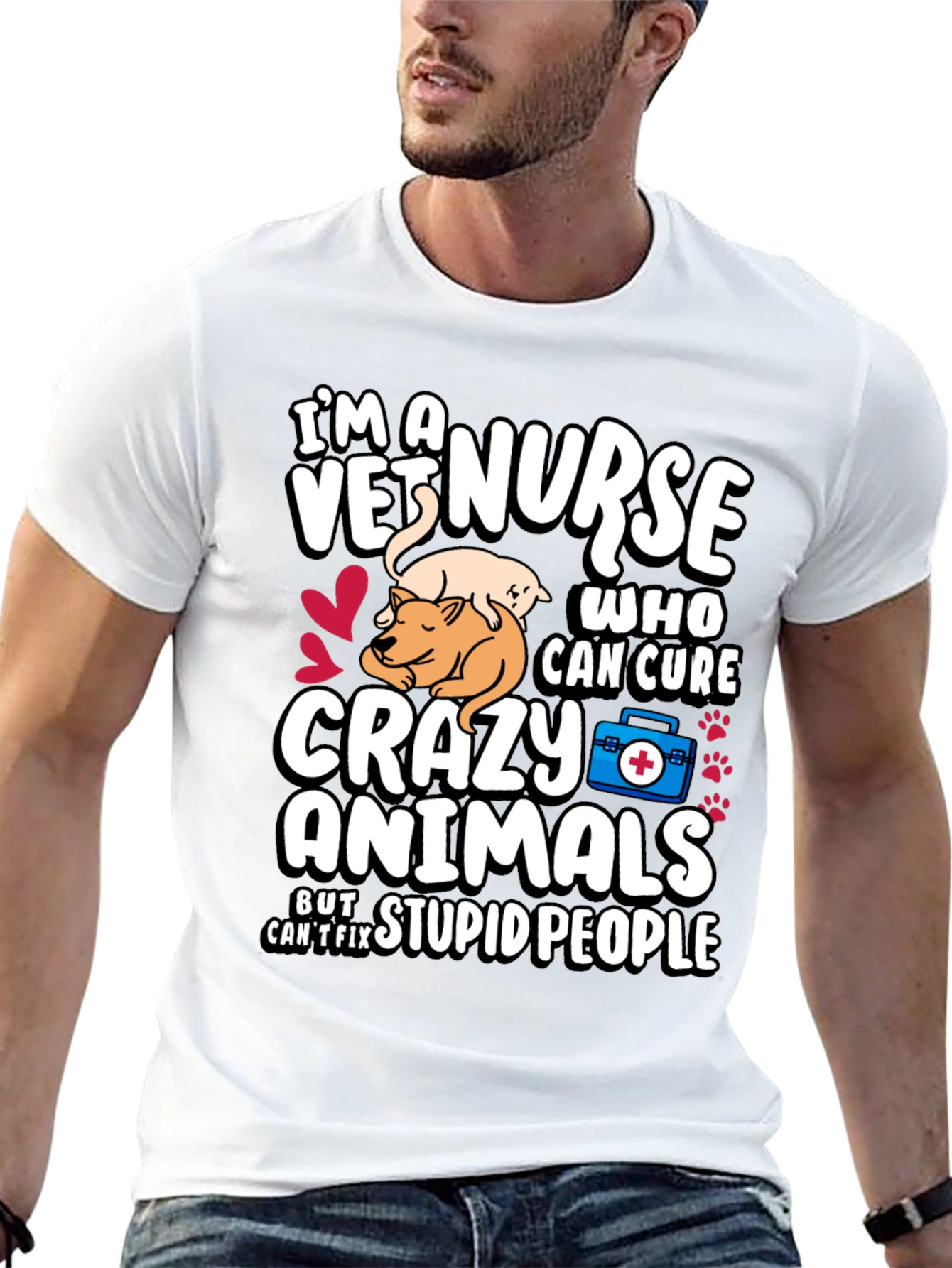 Vet Nurse Crazy Animals T-Shirt