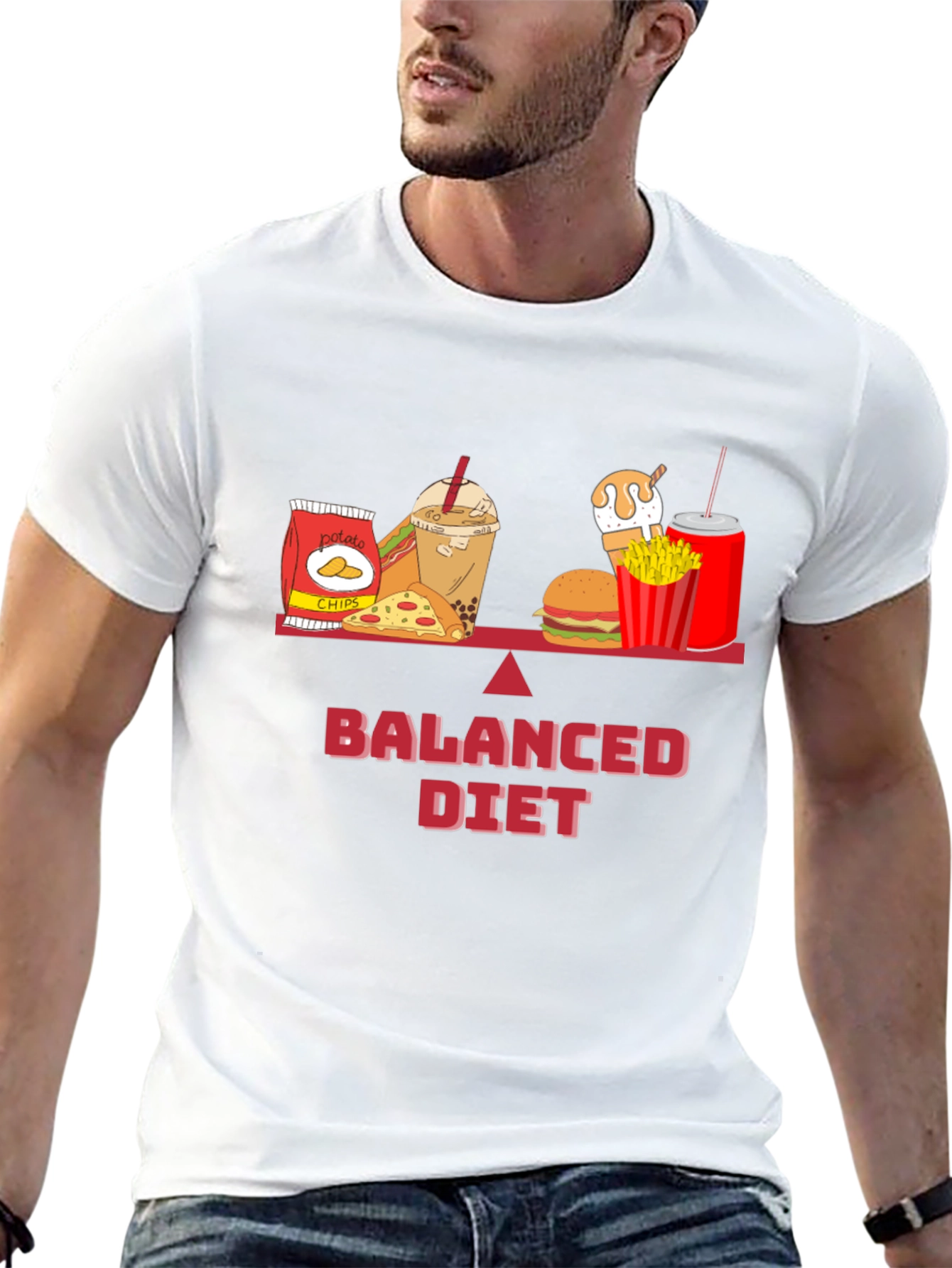 Balanced Diet Graphic T-Shirt - Foodie Fun